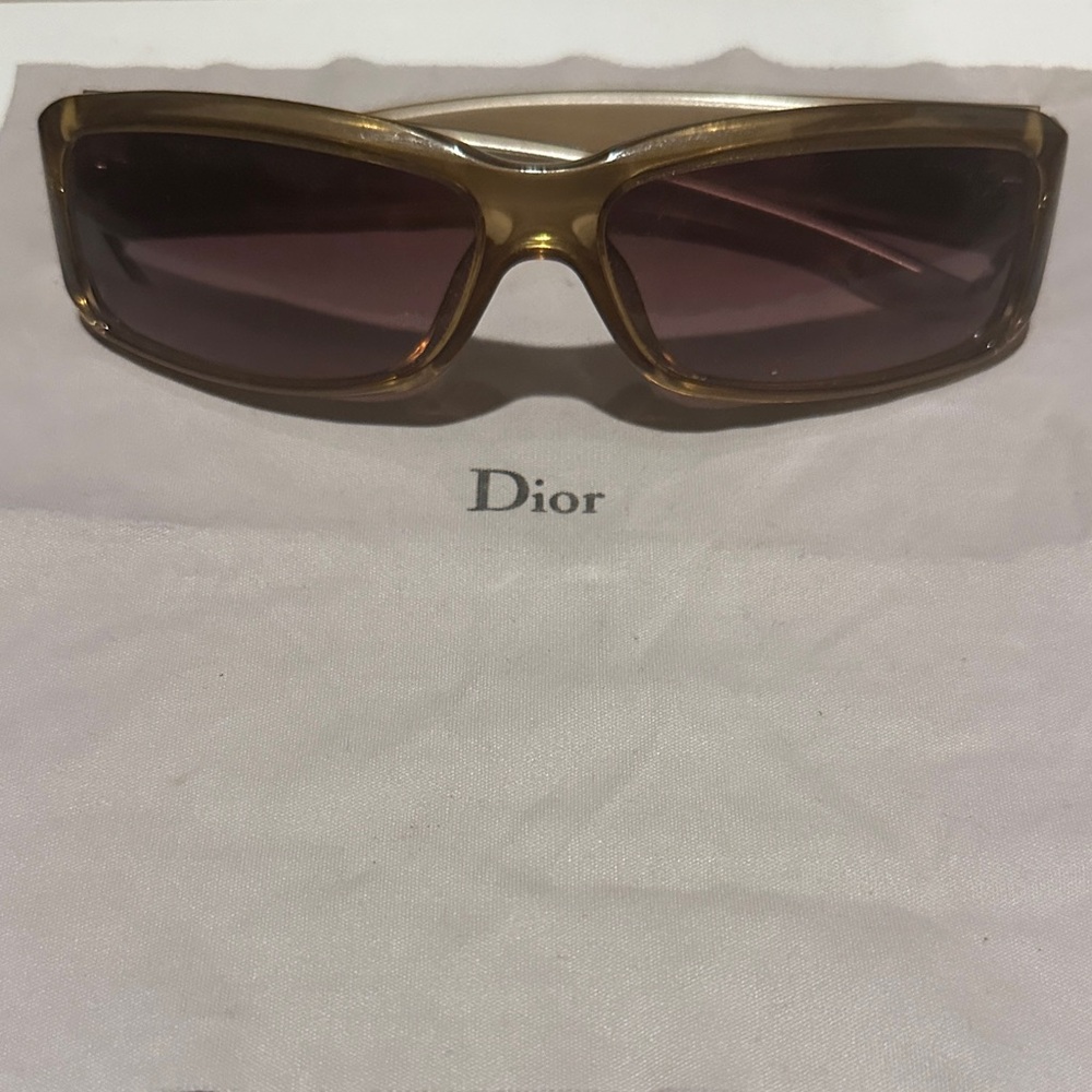 Dior Women's Sunglasses with Gold and Brown Accents